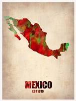 Framed Mexico Watercolor Map