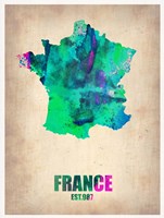 Framed France Watercolor Map