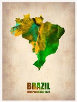 Framed Brazil Watercolor Map