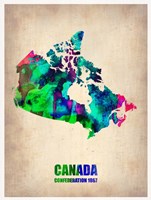 Framed Canada Watercolor Map