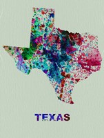 Framed Texas Color Splatter Map