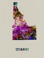 Framed Idaho Color Splatter Map