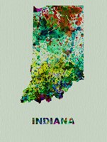 Framed Indiana Color Splatter Map