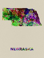 Framed Nebraska Color Splatter Map