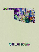 Framed Oklahoma Color Splatter Map