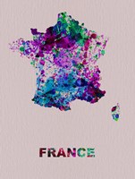 Framed France Color Splatter Map
