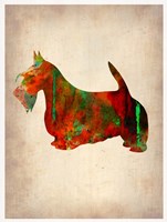 Framed Scottish Terrier Watercolor 2