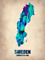 Framed Sweden Watercolor