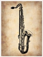 Framed Vintage Saxophone