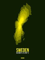 Framed Sweden Radiant Map 3