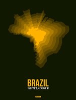Framed Brazil Radiant Map 1