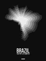 Framed Brazil Radiant Map 4