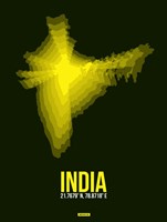 Framed India Radiant Map 3