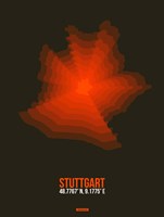 Framed Stuttgart Radiant Map 2