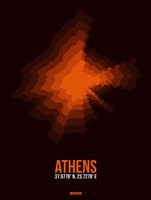 Framed Athens Radiant Map 3