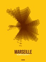Framed Marseille Radiant Map 3
