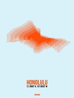 Framed Honolulu Radiant Map 2