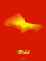 Framed Honolulu Radiant Map 4