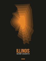 Framed Illinois Radiant Map 5