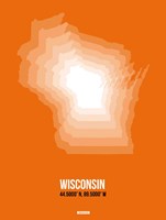 Framed Wisconsin Radiant Map 3