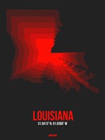 Framed Louisiana Radiant Map 4