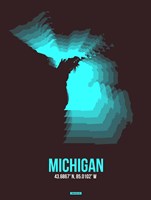 Framed Michigan Radiant Map 6