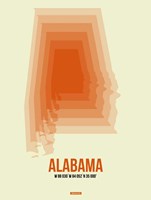 Framed Alabama Radiant Map 1