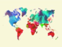 Framed Dotted World Map 4
