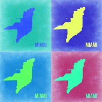 Framed Miami Pop Art Map 2