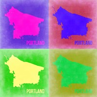 Framed Portland Pop Art Map 2