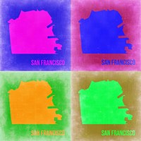 Framed San Francisco Pop Art Map 2