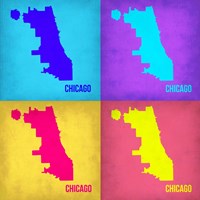 Framed Chicago Pop Art Map 1