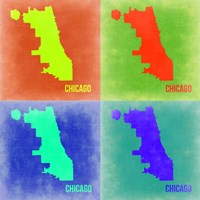 Framed Chicago Pop Art Map 2