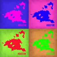 Framed Houston Pop Art Map 1