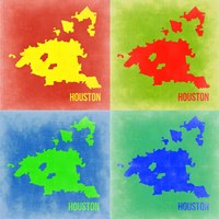 Framed Houston Pop Art Map 2