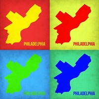 Framed Philadelphia Pop Art Map 1