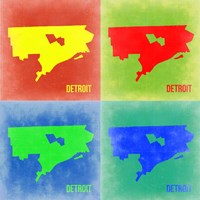 Framed Detroit Pop Art Map 2