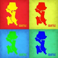 Framed Seattle Pop Art Map 1
