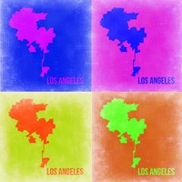 Framed Los Angeles Pop Art Map 2
