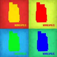 Framed Minneapolis Pop Art Map 1