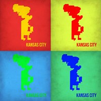 Framed KansasCity Pop Art Map 1