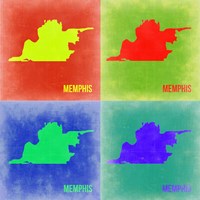 Framed Memphis Pop Art Map 2