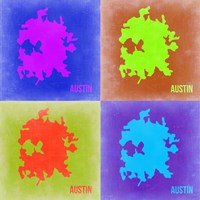 Framed Austin Pop Art Map 2