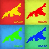 Framed Cleveland Pop Art Map 1