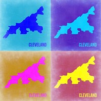 Framed Cleveland Pop Art Map 2