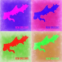 Framed New Orleans Pop Art Map 2