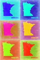 Framed Minnesota Pop Art Map 2