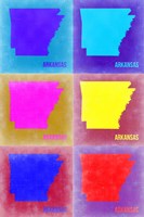 Framed Arkansas Pop Art Map 2