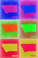 Framed Montana Pop Art Map 2