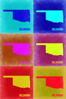 Framed Oklahoma Pop Art Map 2